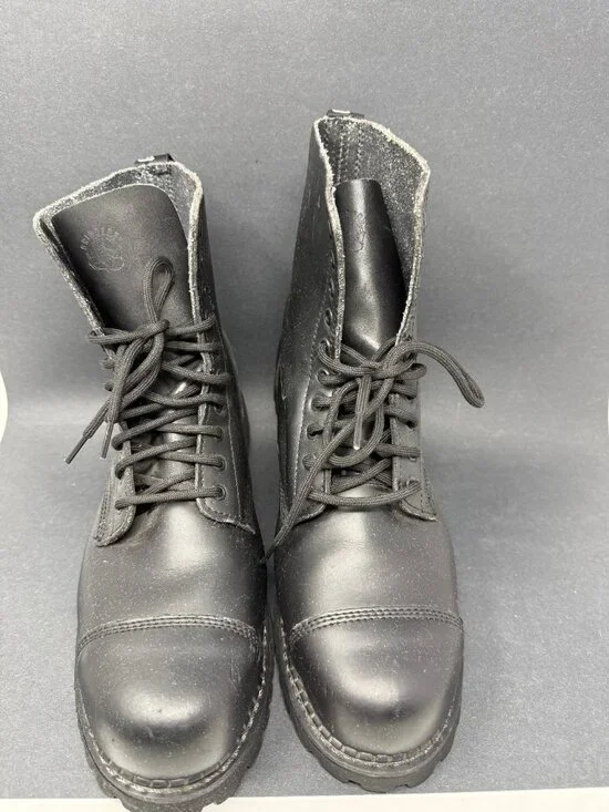 Grinders Boot Black London England Mens 12 Combat Style Boots - Picture 2 of 11